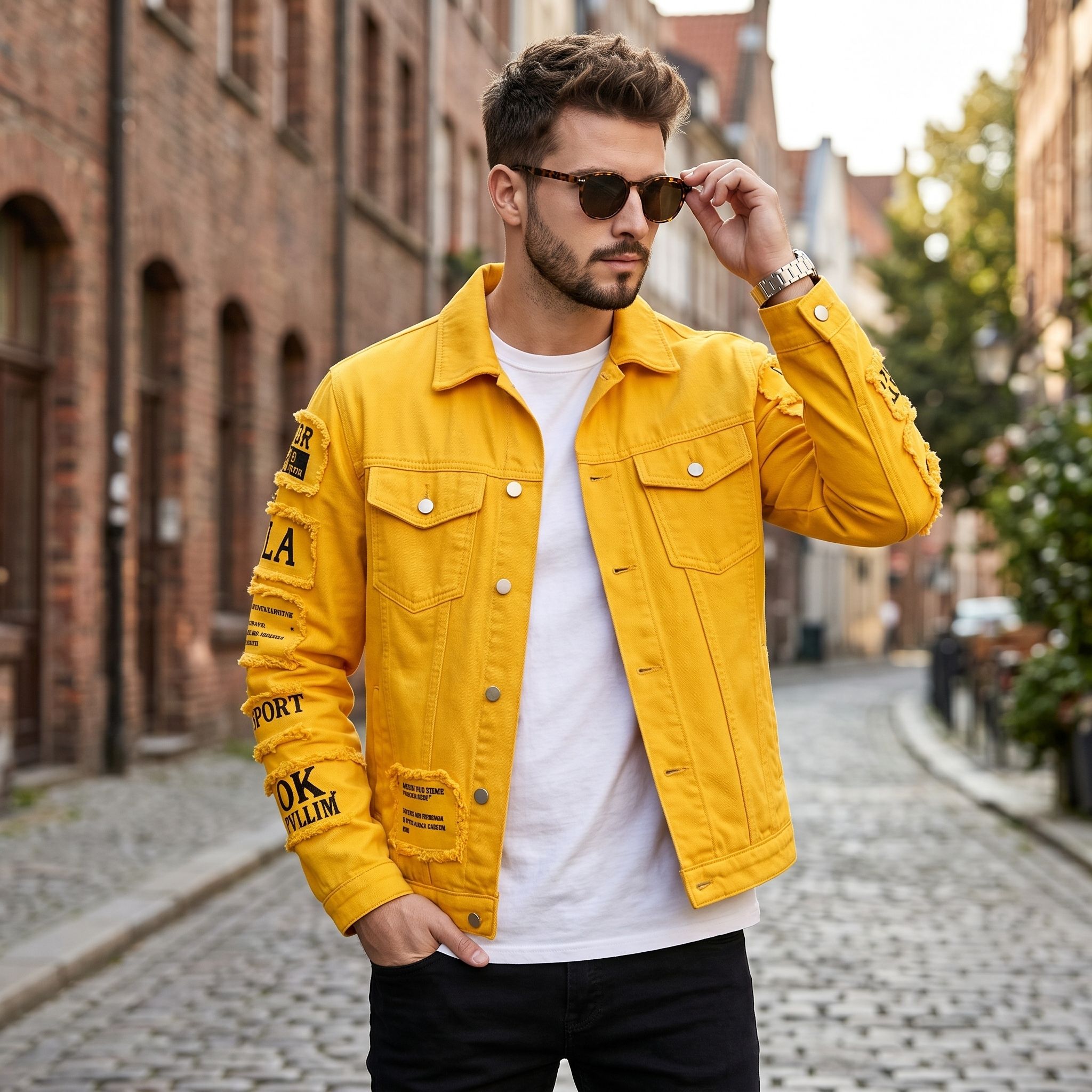 Streetwear Brand Jacket - Giacca di jeans da uomo in