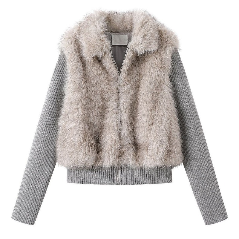 Streetwear Brand Jacket - Giacca invernale in ecopelliccia da donna,
